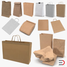 Paper Bags Collection 3 3D Model