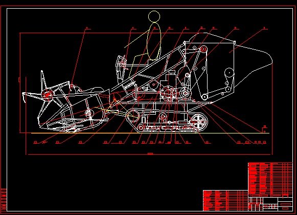 4LZ16 mini Rice combine harvesters 2D drawings 3D Model