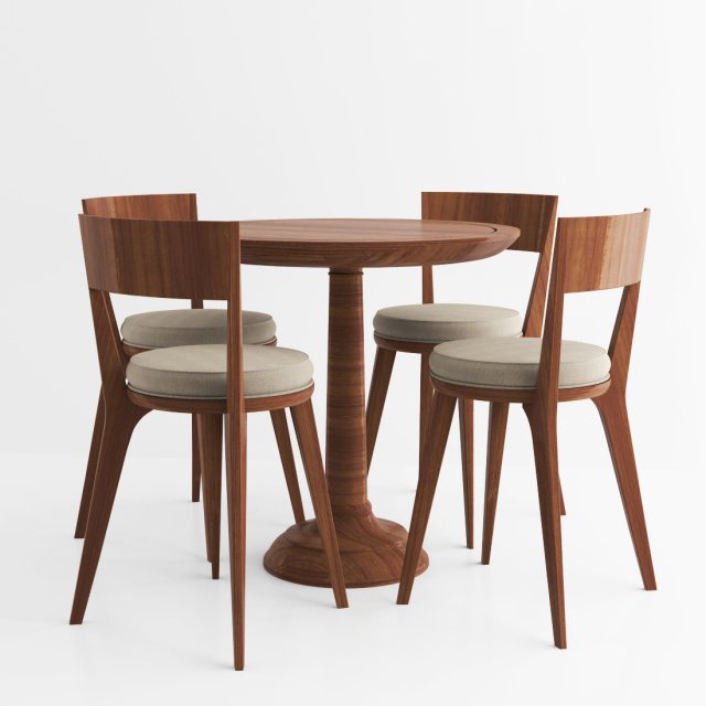 ID Sn Classic Chair and table 3D Model