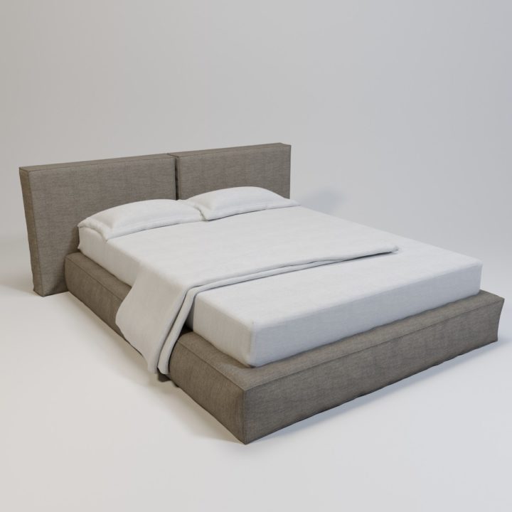 3D Double bed Loft model 3D Model