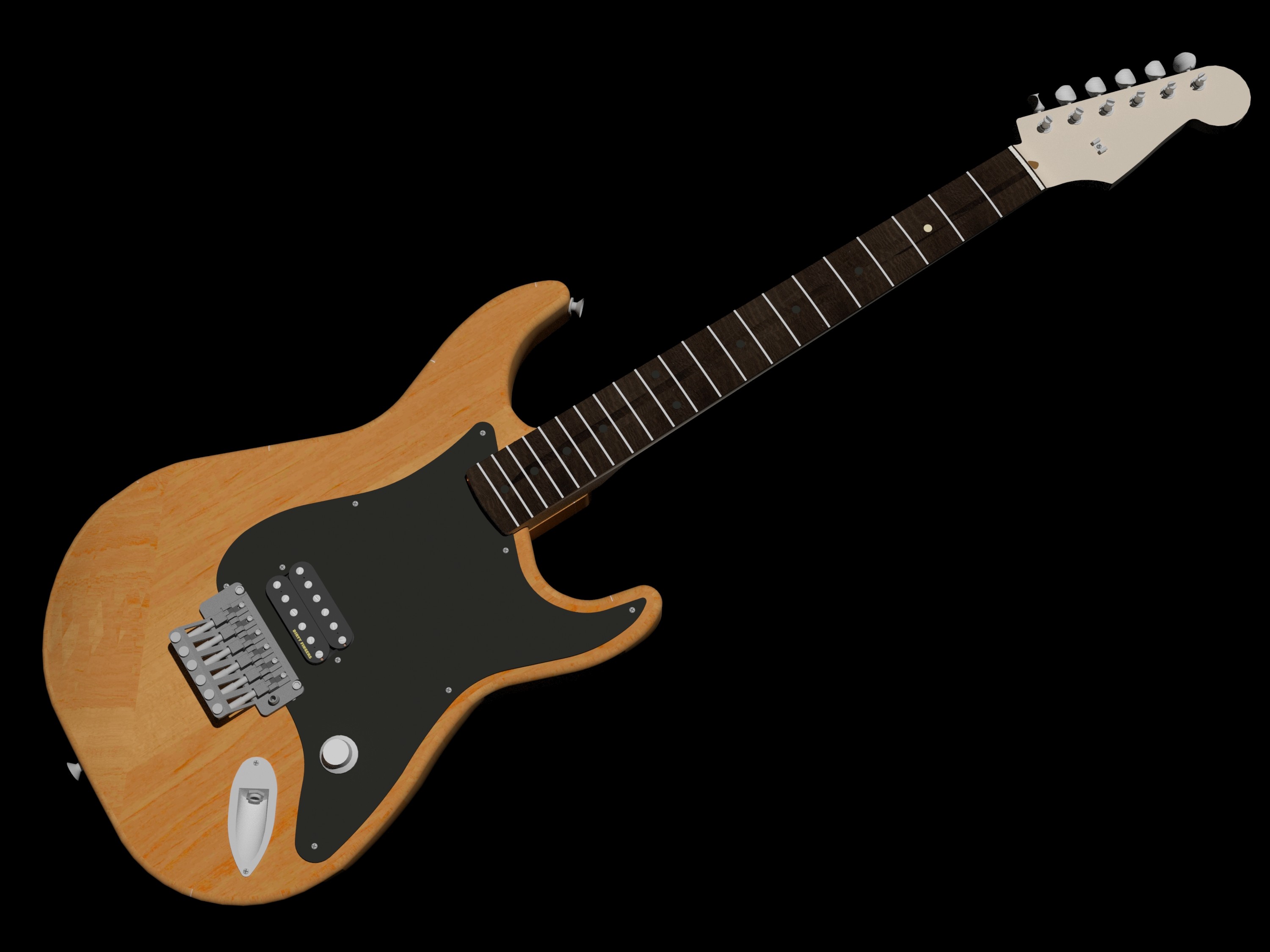 3D Strat Natural Floyd Humbucker 3D Model