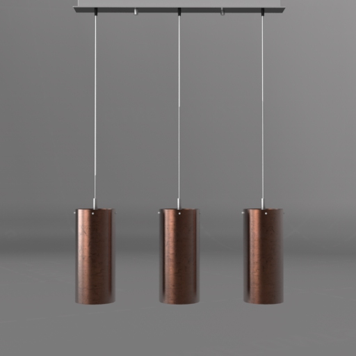 Copper Triple Pendant Lamp 3D Model