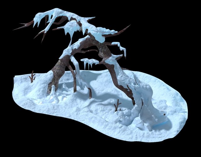 Game Model – snow – crippled trees 01 3D Model