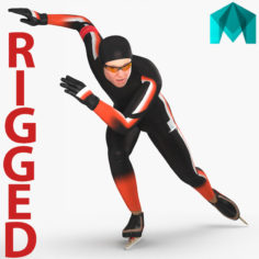 Speed Skater Generic 2 Rigged for Maya 3D Model