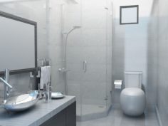 Wash Room With Detail Drawing 3D Model