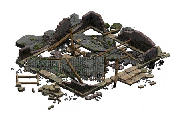 Building – ruins 001 3D Model