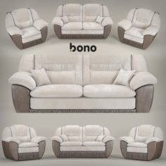 Sofa and armchair BONO Chester1 3D Model