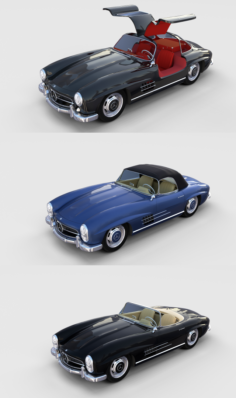 Mercedes 300SL with interior Pack 3D Model