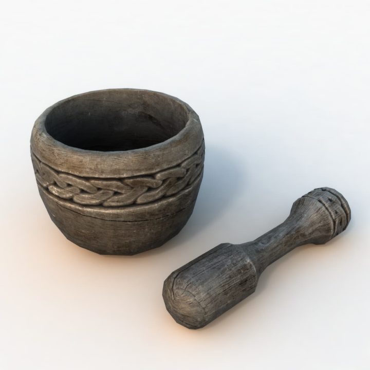 Mortar and pestle 3D 3D Model