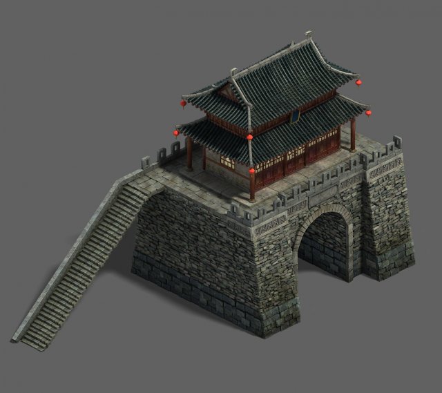 Medium city – city gate 3D Model