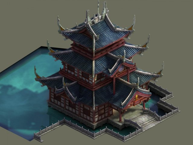 Game Model – Taoist comprehension scene – Zhenwu T 3D Model