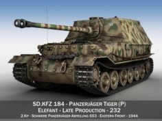 Elefant Tank destroyer – Tiger P – 232 3D Model