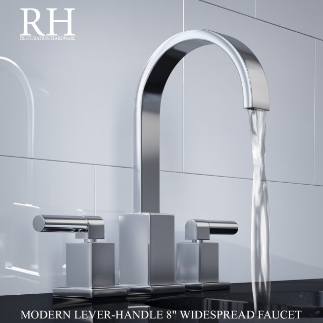 MODERN LEVER-HANDLE 8in WIDESPREAD FAUCET 3D Model