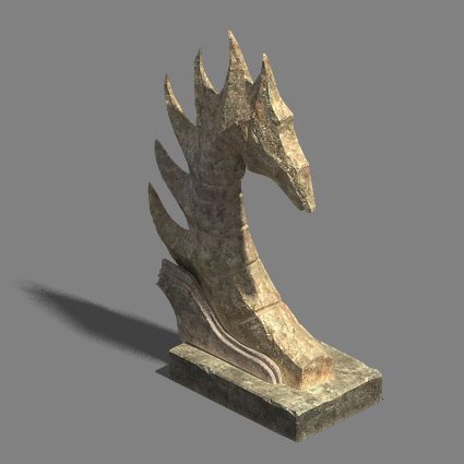 Desert – stone dragon guardian beast 02 3D Model