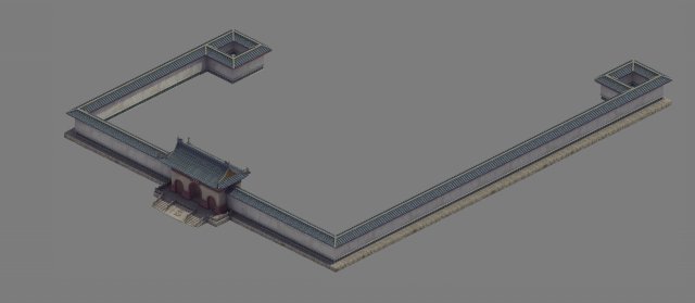 Ancient China – fence 07 3D Model