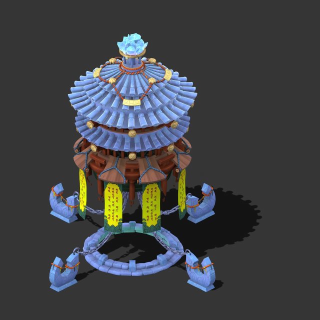 Cartoon Sky City – Canaan Tower 3D Model