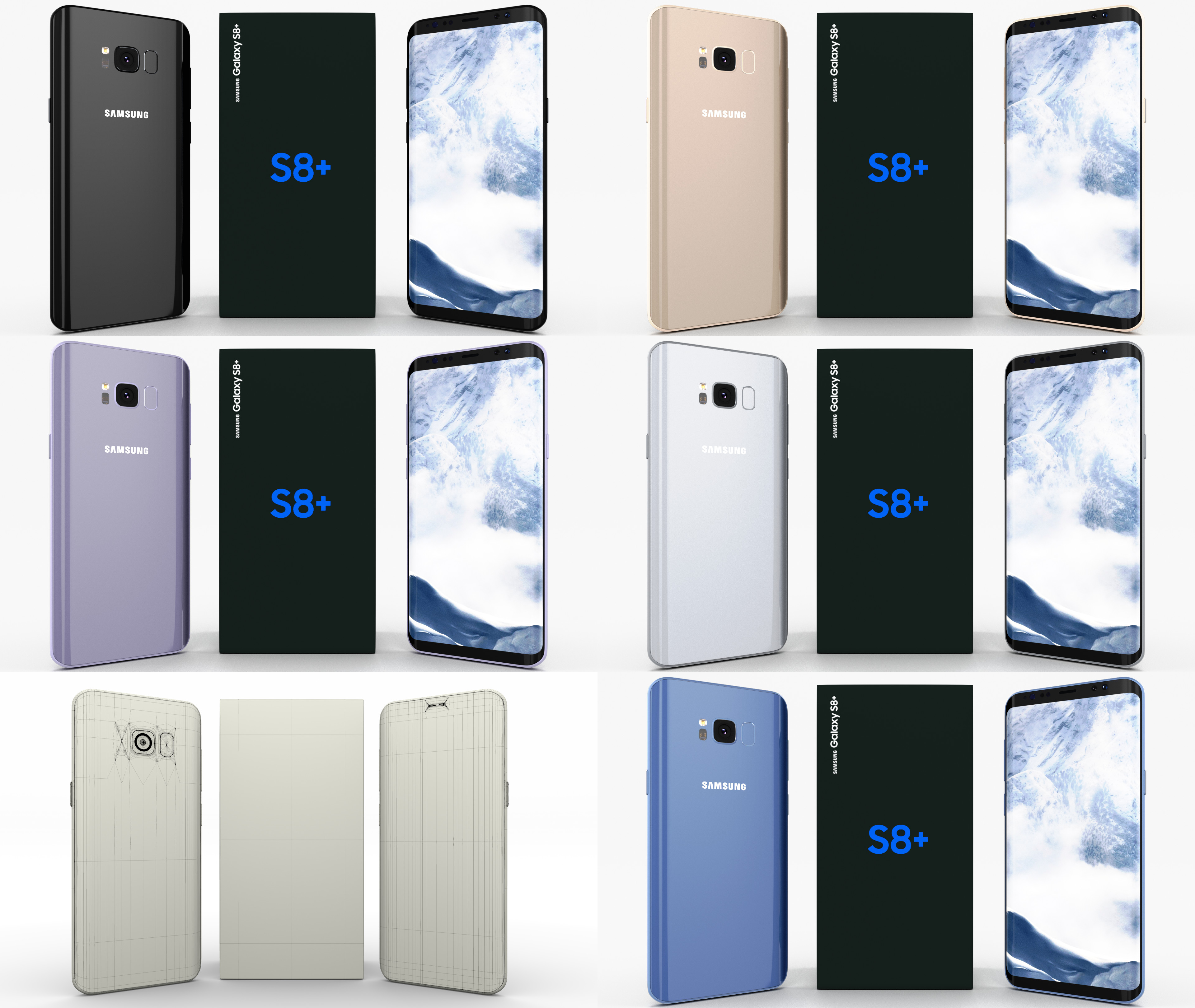 Samsung Galaxy S8+ Pack 3D Model