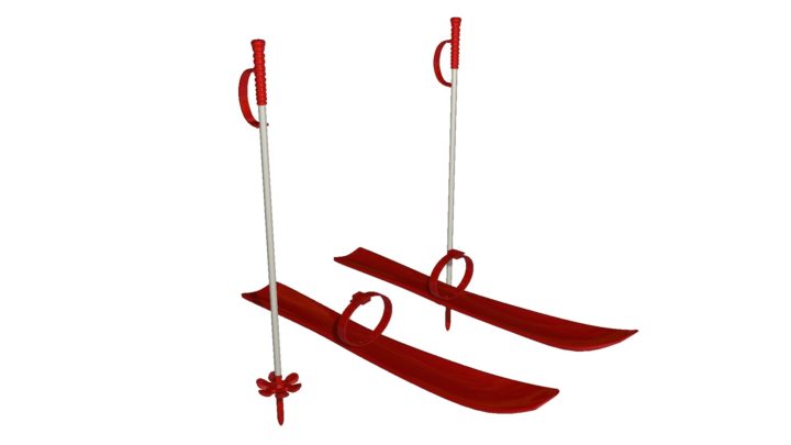 Ski set skiing 3D Model