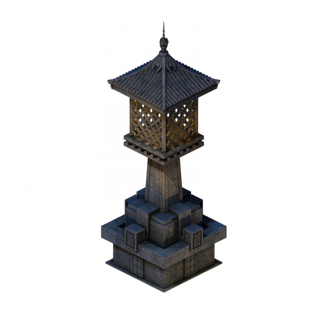 Huanglongshan – small stone lamp 3D Model