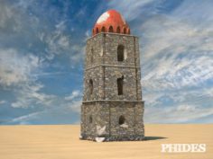 Ancient ruins tower low poly 3D Model