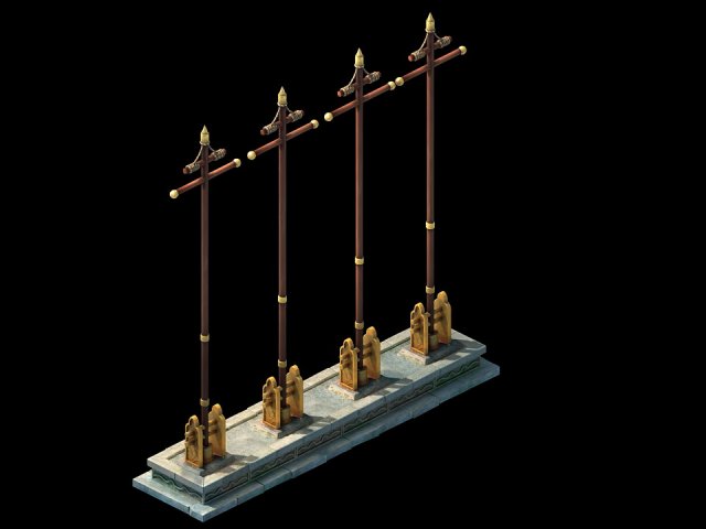 Game Model – Arena flagpole 3D Model