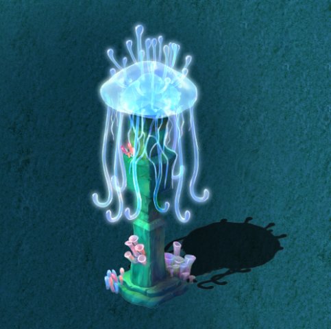 Submarine cartoon world – jellyfish pillar lights 3D Model