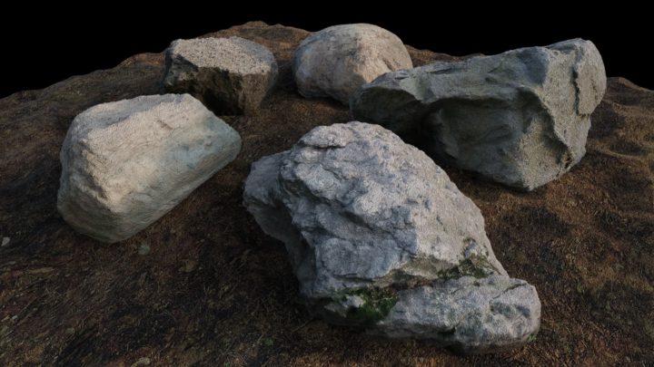 Photo-Realistic Boulders – Pack of 5 3D Model
