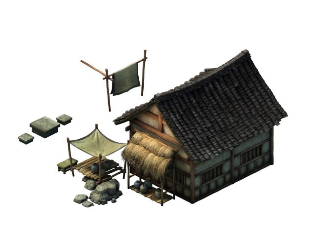 Game model – Small village wooden house 03 3D Model