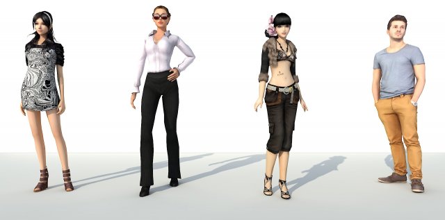 PEOPLE FOURPACK 4 3D Model