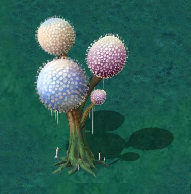 Cartoon version – pompon Spores 02 3D Model