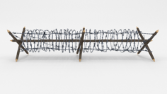 Lowpoly Barb Wire Obstacle 4 3D Model
