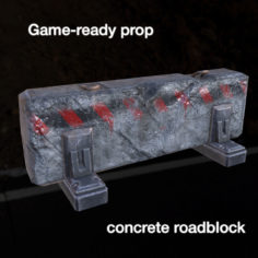 concrete roadblock 3D Model