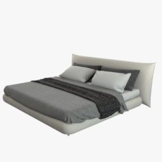 Beige bed 3D Model