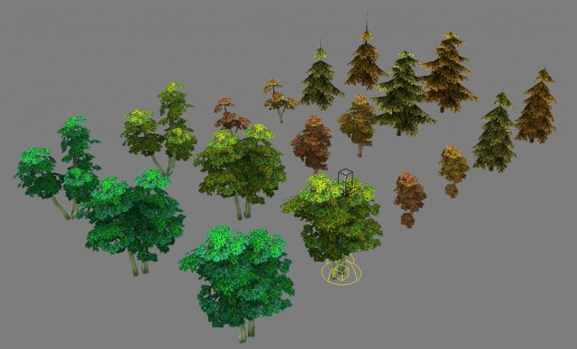 Game Model Arena – forest trees grass 01 3D Model