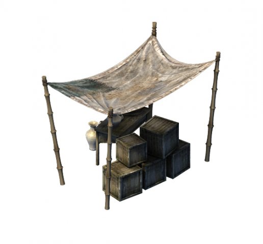 Accessories – wind are grassland – bamboo shed 01 3D Model