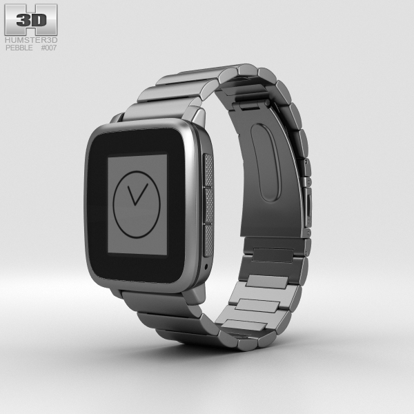 Pebble Time Steel Gunmetal Black Metal Band 3D Model