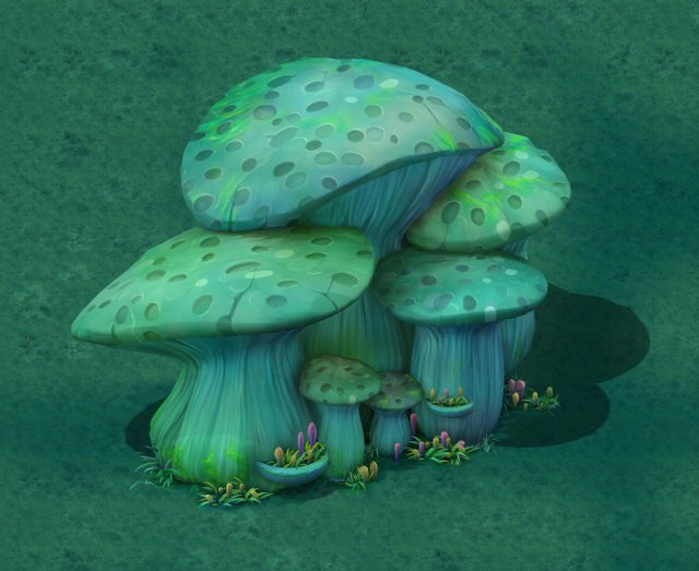 Cartoon Edition – Ancient Nu Wa Mushroom Fossil 02 3D Model