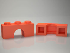 Lego brick arch 1×3 Printable Low Poly Lego ready for Games 3D print model 3D Model