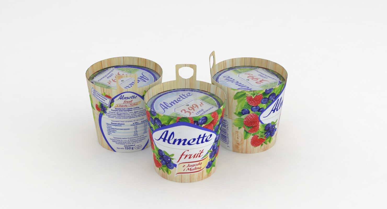 3D model Almette Fruit Strawberry Blueberry 150g 3D Model