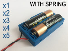 Flexing AA Battery Holders with Integrated Spring 3D Print Model