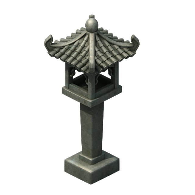Ancient Chinese – stone street lights 3D Model