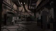 A 3D model of the basement of the basement of the steel future-style basement 3D Model