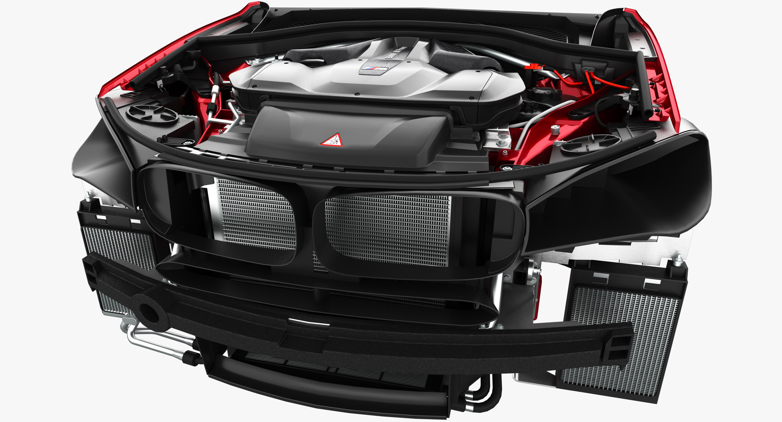X5M(F85) & X6M(F86) V8 Engine (Red Metallic) 2015-2018 3D Model