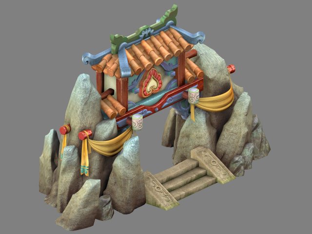 Cartoon World – Mountain Gate 02 3D Model