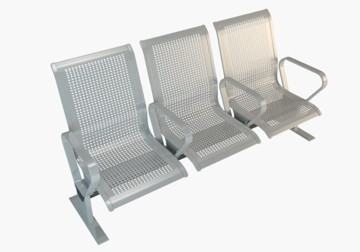 3D Waiting room Metal Chairs (Seats) model 3D Model