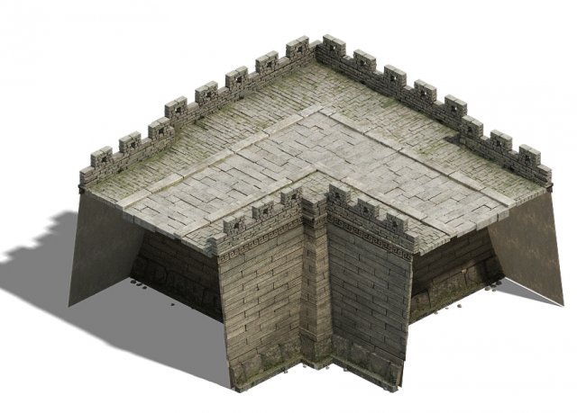 City Gate – City Wall – City Corner 02 3D Model