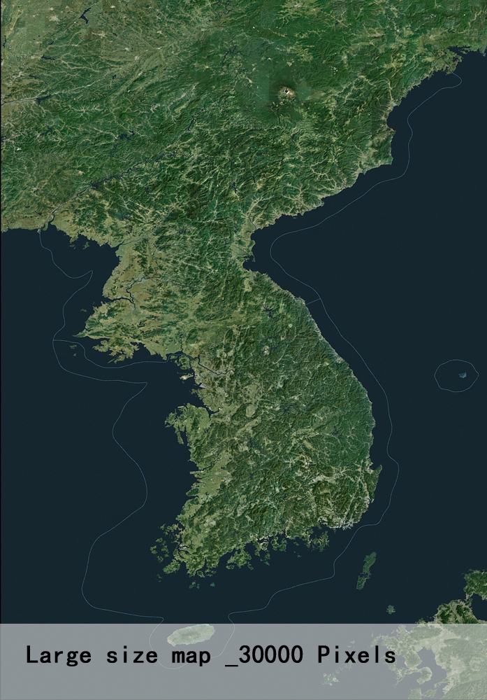 Korean Peninsula satellite map 3D Model