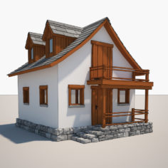 Cartoon Medieval House 05 3D 3D Model