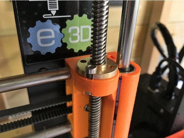 Prusa i3 MK2 Clone Brass TR8 Nut Adapter 3D Print Model