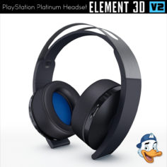 3D PlayStation Platinum Headset 3D Model